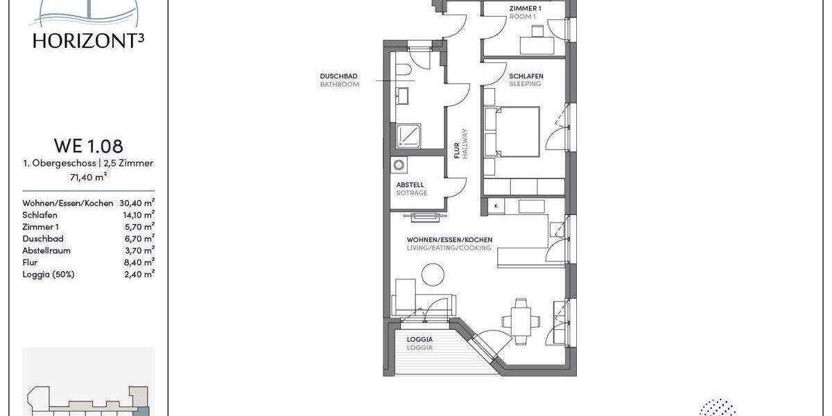 Etagenwohnung Ober-Mörlen Mörlen - 2 Zimmer, 71 m&sup2;, 380.000&euro; | Angebot:25700464