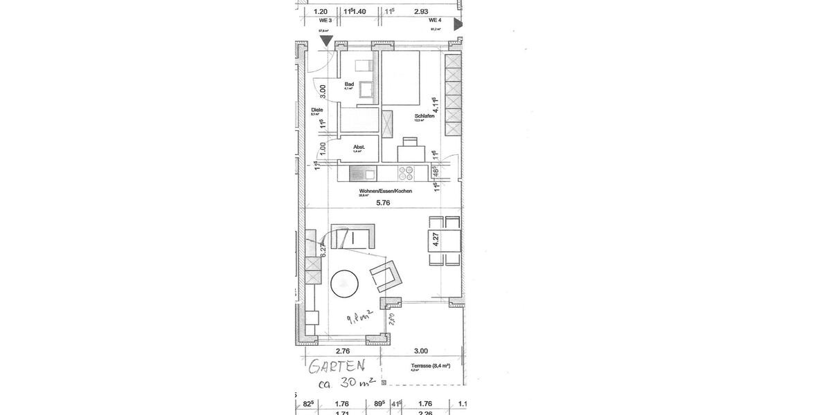 Erdgeschoßwohnung Gießen - 2 Zimmer, 60 m&sup2;, 321.500&euro; | Angebot:26715270