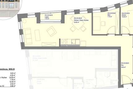 Wohnung Wetzlar - 2.5 Zimmer, 62 m&sup2;, 1.010&euro; | Angebot:23750314