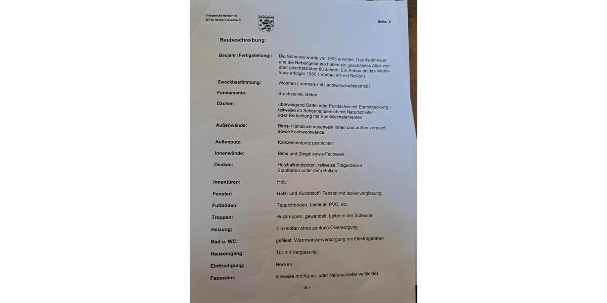 Einfamilienhaus Herborn - 13 Zimmer, 350 m&sup2;, 175.000&euro; | Angebot:26187043