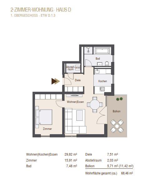 Etagenwohnung Neu-Anspach Anspach - 2 Zimmer, 68 m&sup2;, 1.060&euro; | Angebot:26033435