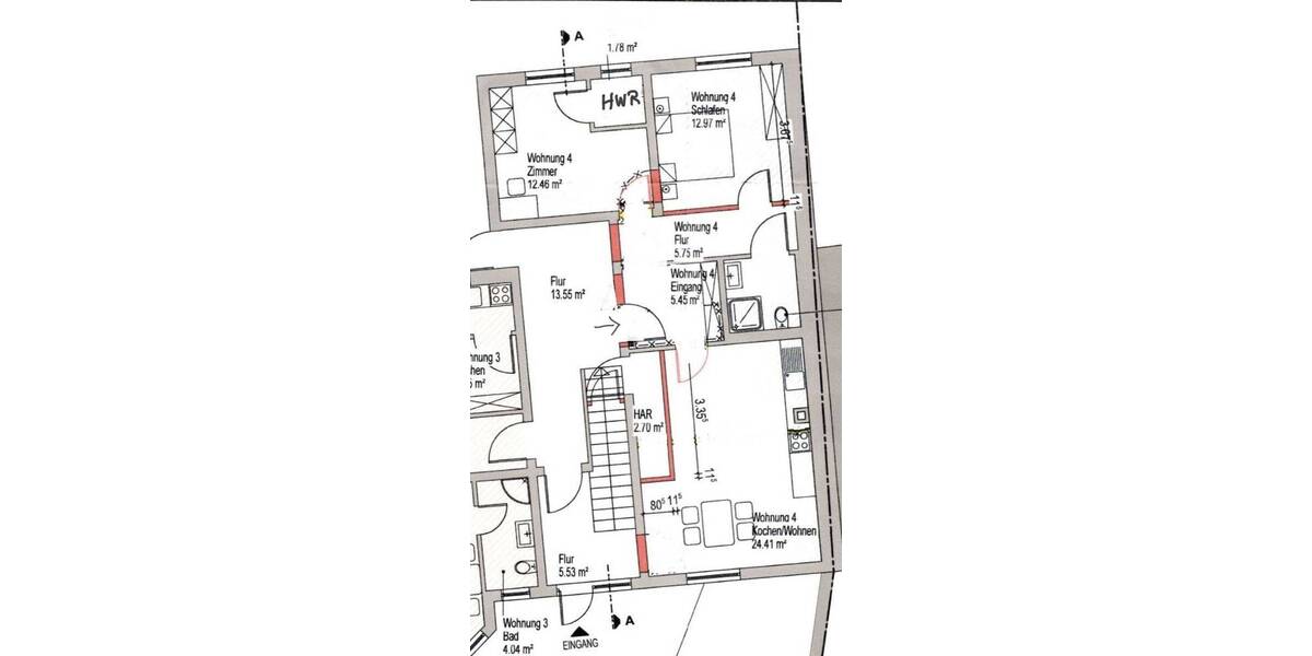 Etagenwohnung Weilburg Gaudernbach - 3 Zimmer, 66 m&sup2;, 145.000&euro; | Angebot:26020234