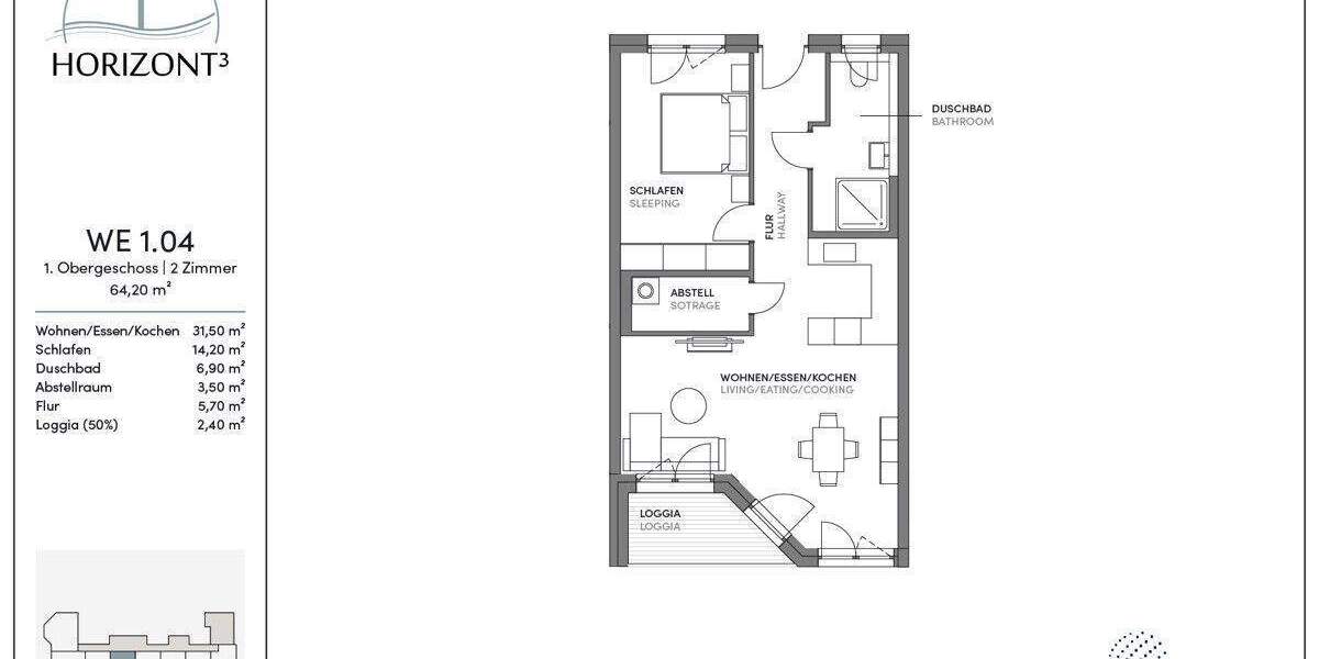 Etagenwohnung Ober-Mörlen Mörlen - 2 Zimmer, 64 m&sup2;, 335.000&euro; | Angebot:25717141