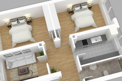 Wohnung Gießen Schlangenzahl - 3 Zimmer, 63 m&sup2;, 630&euro; | Angebot:26799270