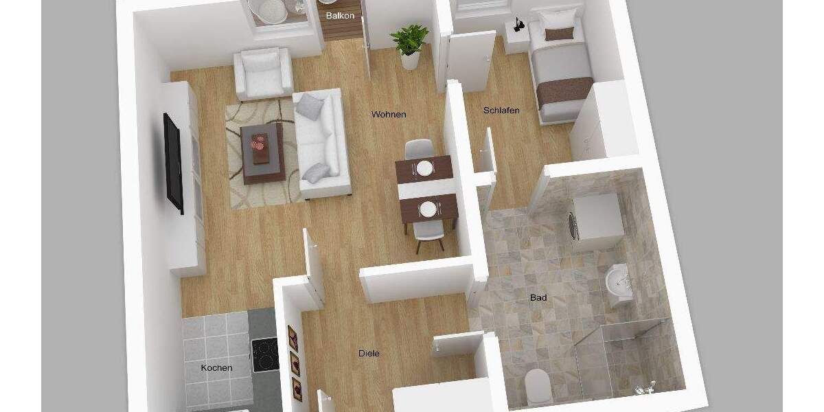 Etagenwohnung Staufenberg Daubringen - 2 Zimmer, 48 m&sup2;, 510&euro; | Angebot:25800913