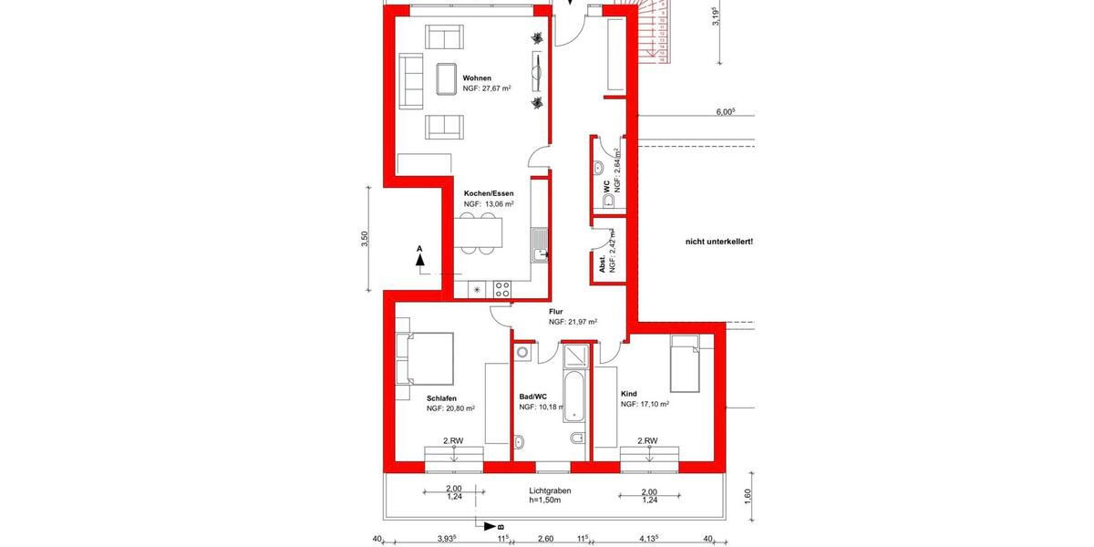 Etagenwohnung Weilburg - 3.5 Zimmer, 115 m&sup2;, 1.400&euro; | Angebot:25648793