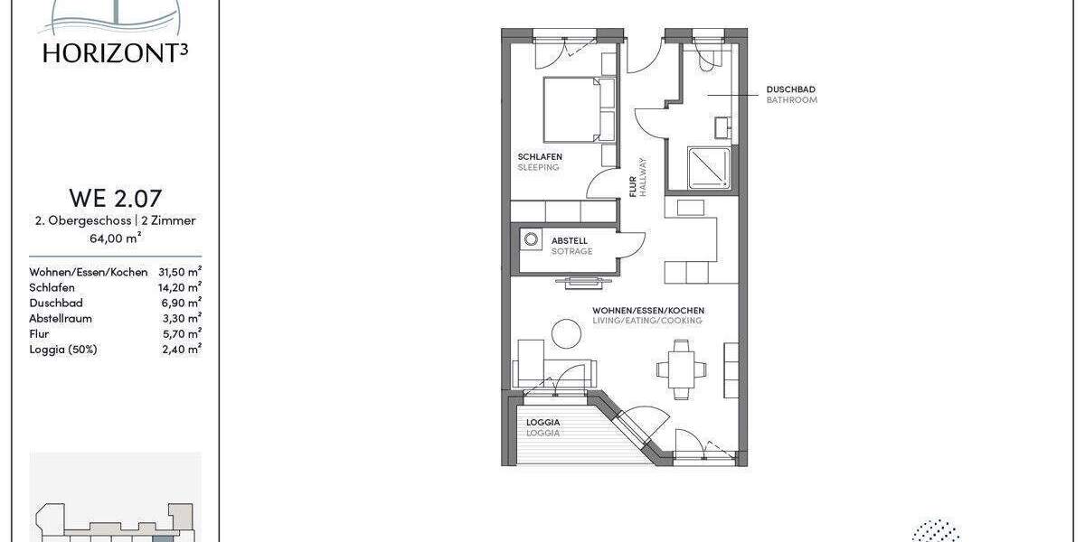 Etagenwohnung Ober-Mörlen Mörlen - 2 Zimmer, 64 m&sup2;, 335.000&euro; | Angebot:25756331