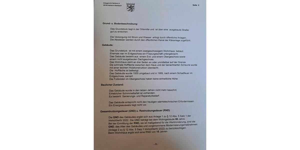 Einfamilienhaus Herborn - 13 Zimmer, 350 m&sup2;, 175.000&euro; | Angebot:26187043