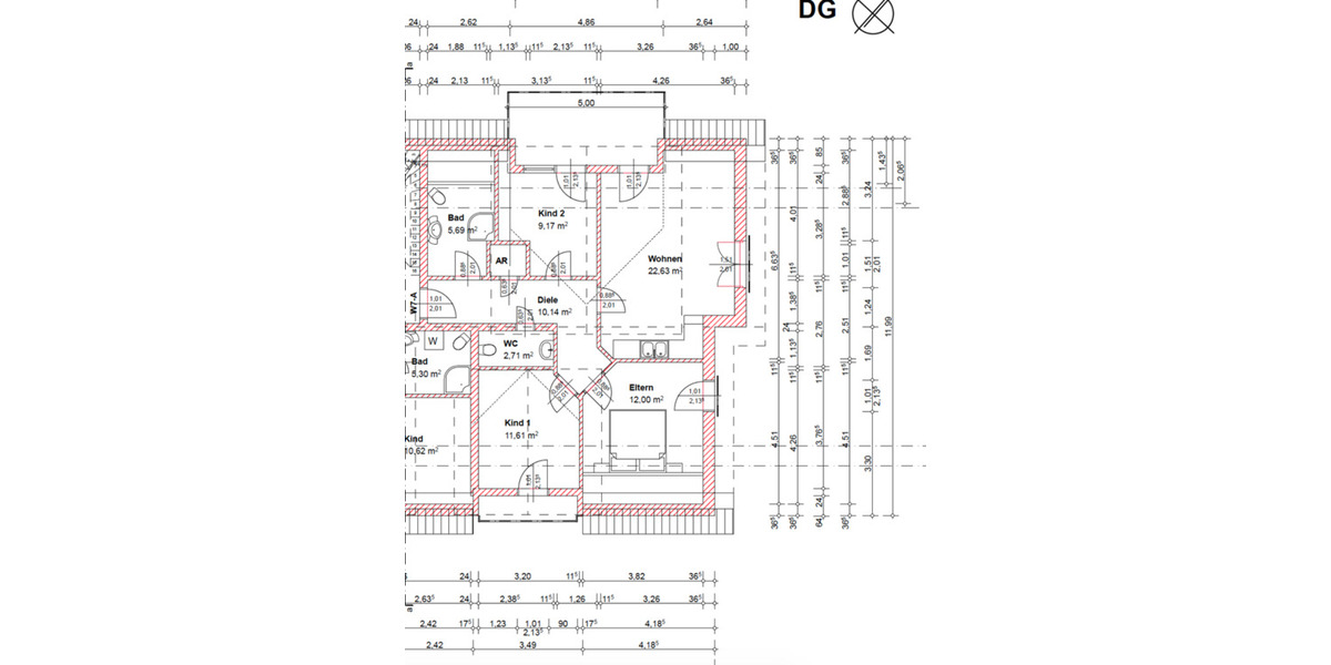 Dachgeschoßwohnung Biebertal - 4 Zimmer, 81 m&sup2;, 339.000&euro; | Angebot:25652626