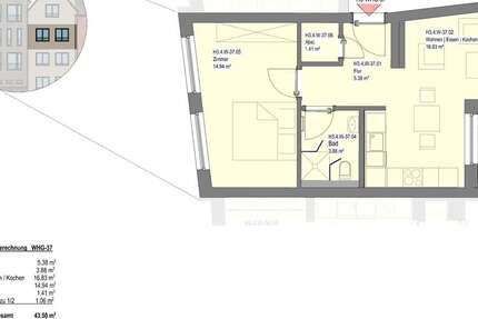 Wohnung Wetzlar - 2 Zimmer, 44 m&sup2;, 770&euro; | Angebot:23750327