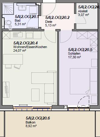 Etagenwohnung Gießen Anneröder Siedlung - 2 Zimmer, 64 m&sup2;, 850&euro; | Angebot:25158527