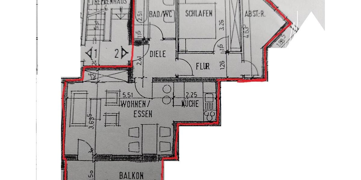 Etagenwohnung Neu-Anspach Anspach - 2.5 Zimmer, 60 m&sup2;, 195.000&euro; | Angebot:26023917