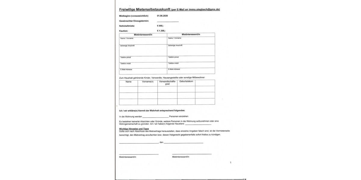 Dachgeschoßwohnung Siegbach - 3 Zimmer, 100 m&sup2;, 650&euro; | Angebot:25807226