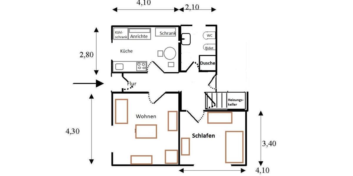 Erdgeschoßwohnung Wehrheim - 2 Zimmer, 48 m&sup2;, 890&euro; | Angebot:25568204