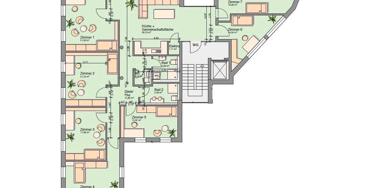 Etagenwohnung Gießen - 1 Zimmer, 25 m&sup2;, 415&euro; | Angebot:26003354